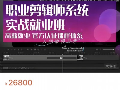 【 价值26800付费教程 】从新手到大神：剪辑师实战就业班，让你高薪就业，创作起飞 [16.8GB]